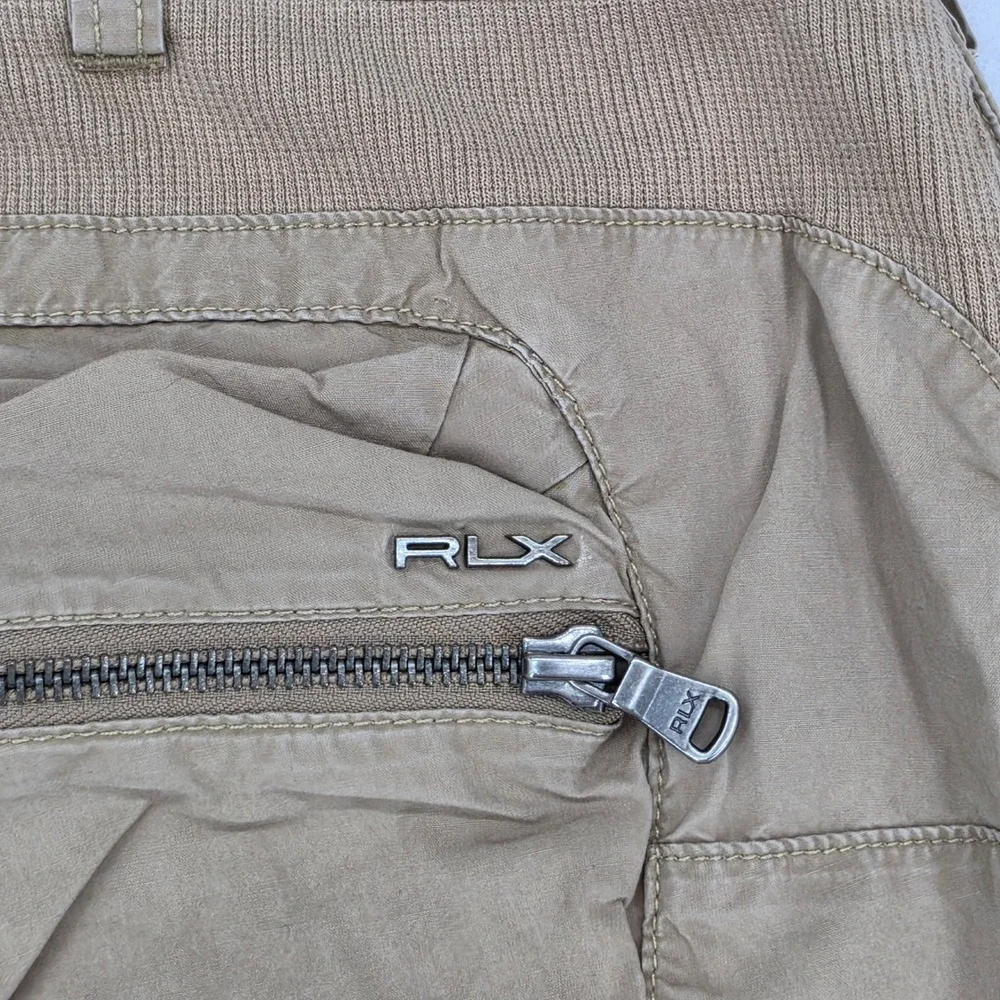 Vintage RLX Ralph Lauren Mens 34R Tech Cargo Pants Khaki Gorpcore Archive‎ Zip